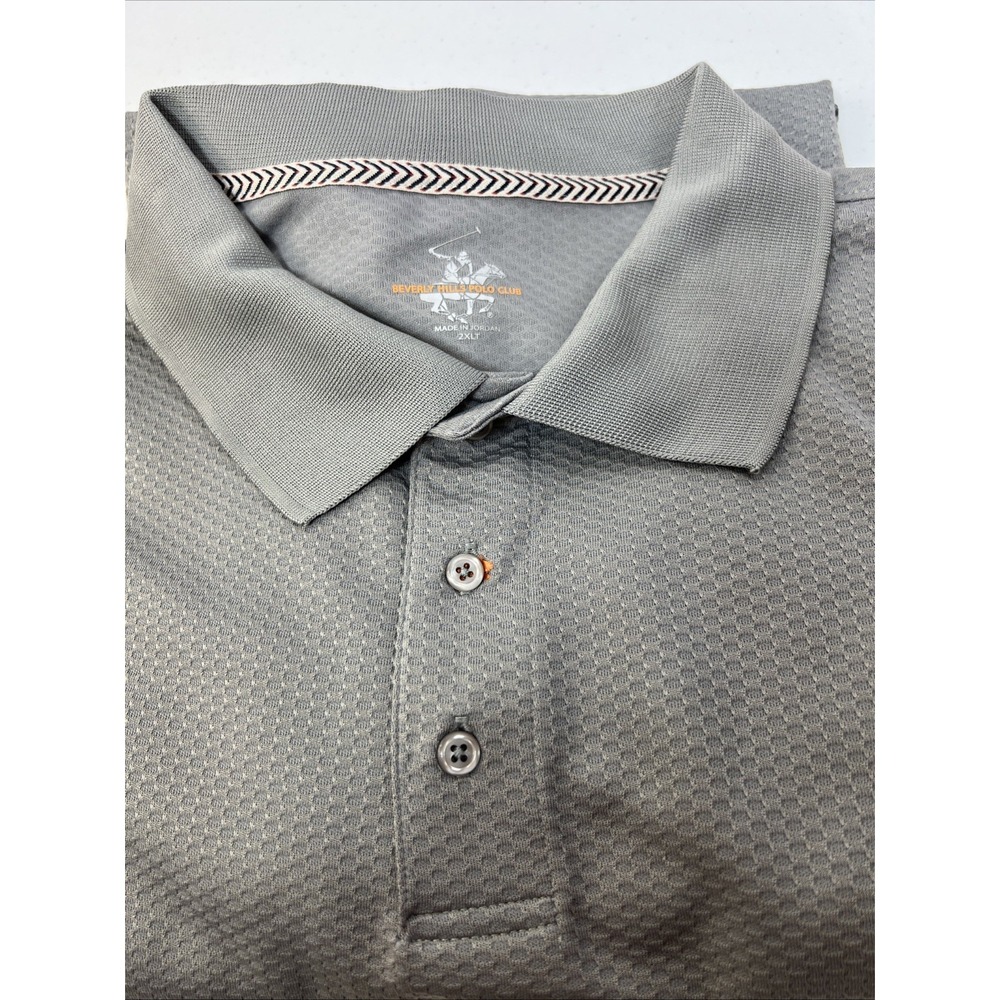 Beverly Hills Polo Performance Golf Active Gray Polo Shirt Size 2XLT